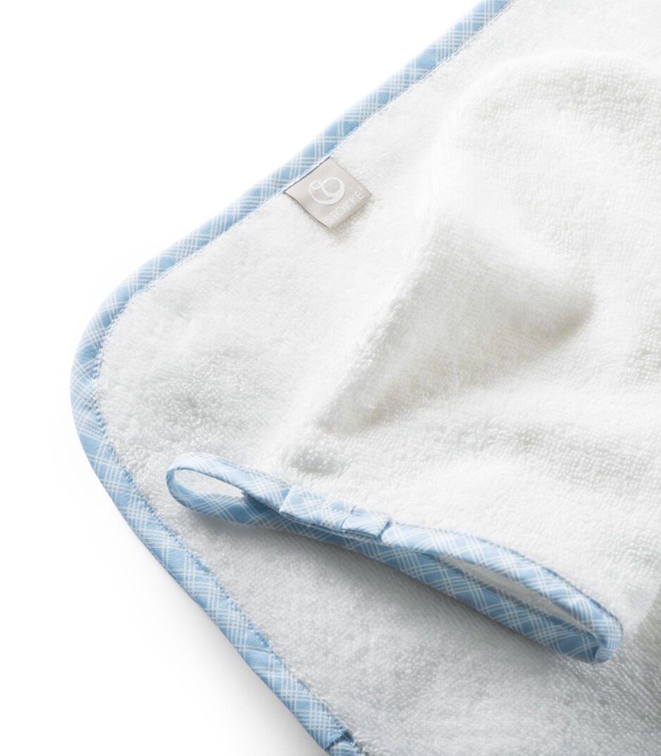 blue hooded towel