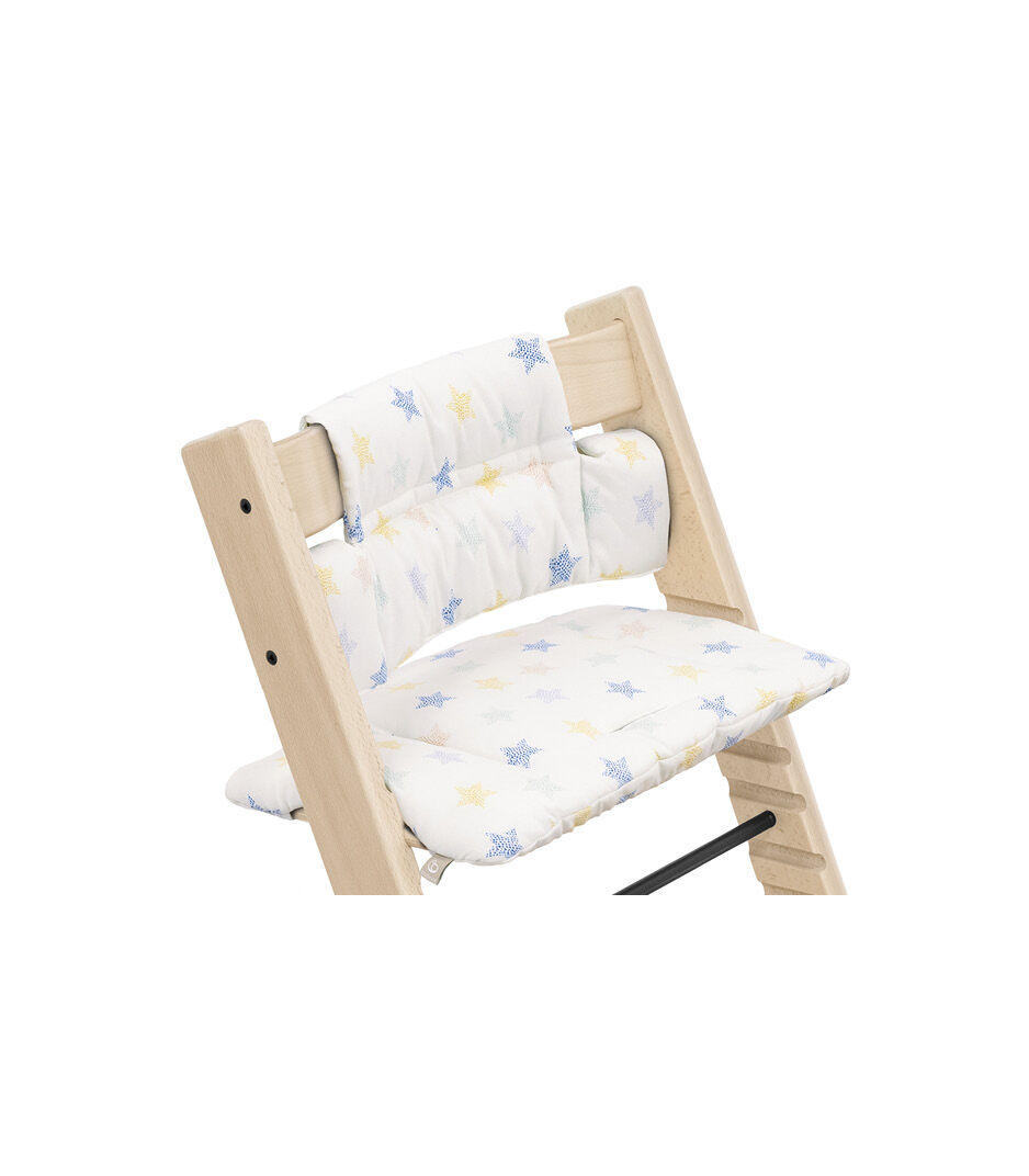Tripp Trapp® Chair Natural with Classic Cushion Stars Multi. Detail.