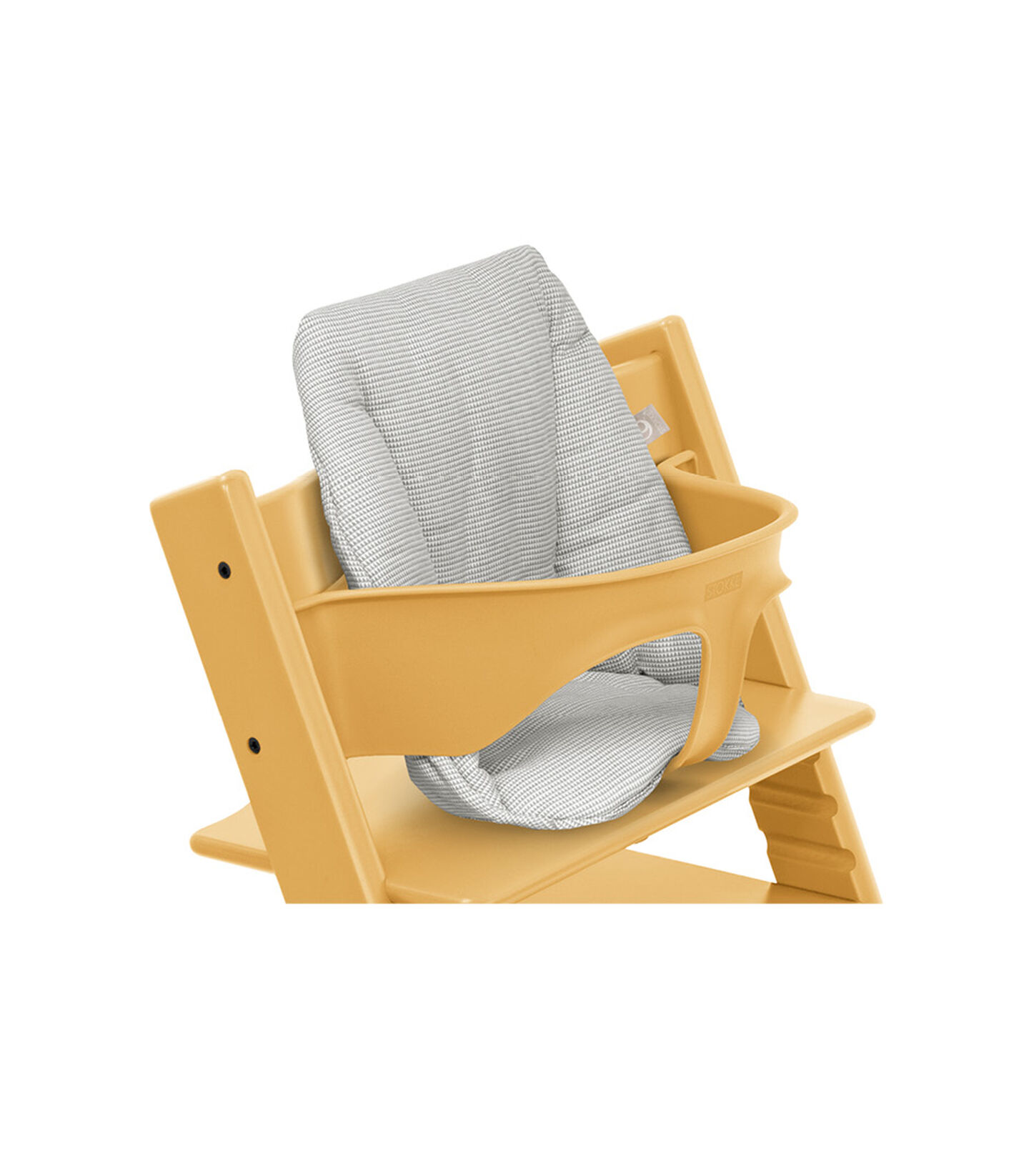 Tripp Trapp® High Chair Sunflower Yellow with Baby Set and Baby Cushion Icon Grey. Detail. view 4