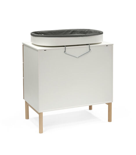 Stokke® Sleepi™ Dresser, Natural. With Stokke® Sleepi™ Changer mounted. Rear view. view 6