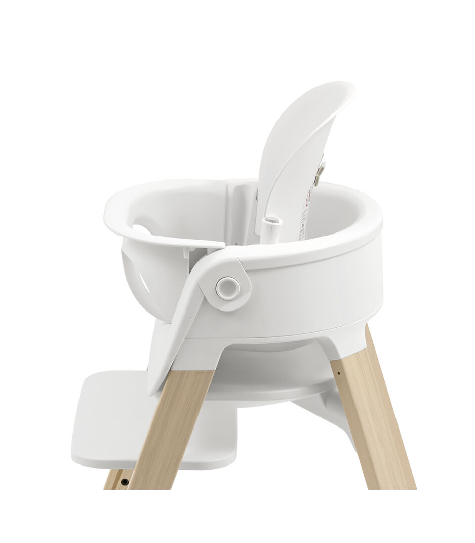 Stokke® Steps™ Chair. Natural/White. Backrest position 2. Close-up. galery image 34