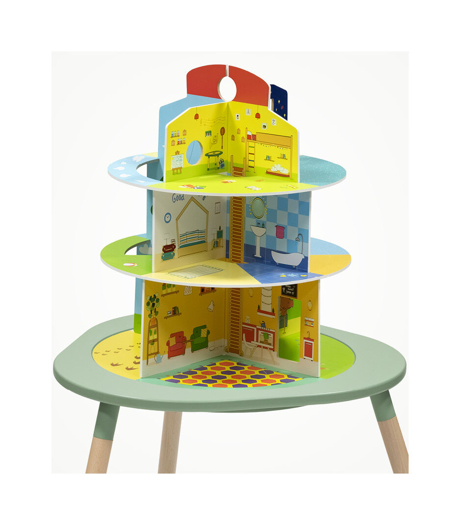 Stokke® MuTable™ Chair and Table with 3-storage Playhouse, scenario 2 (accessories). Detail.