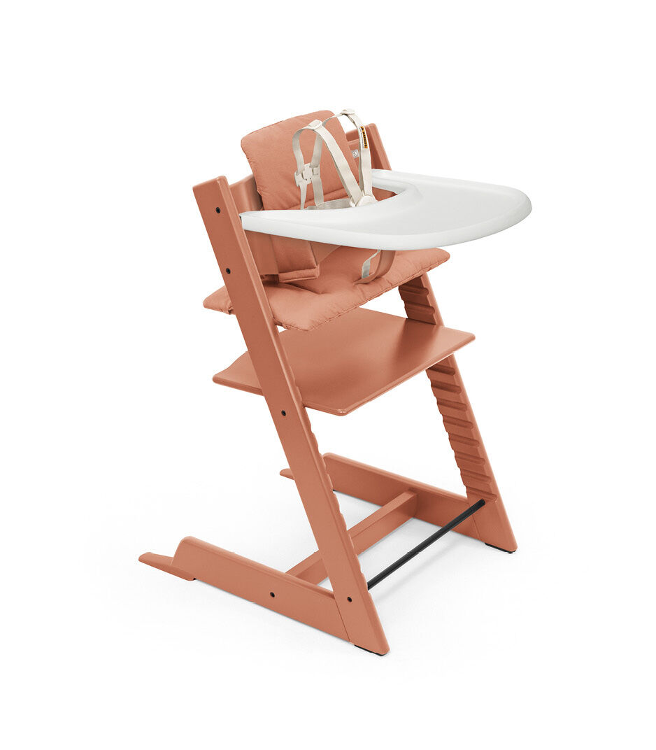 Tripp Trapp®  Terracotta Bundle. Chair, Baby Set2 with Stokke® Harness2, Tray and Classic Cushion. Bundle. US version.