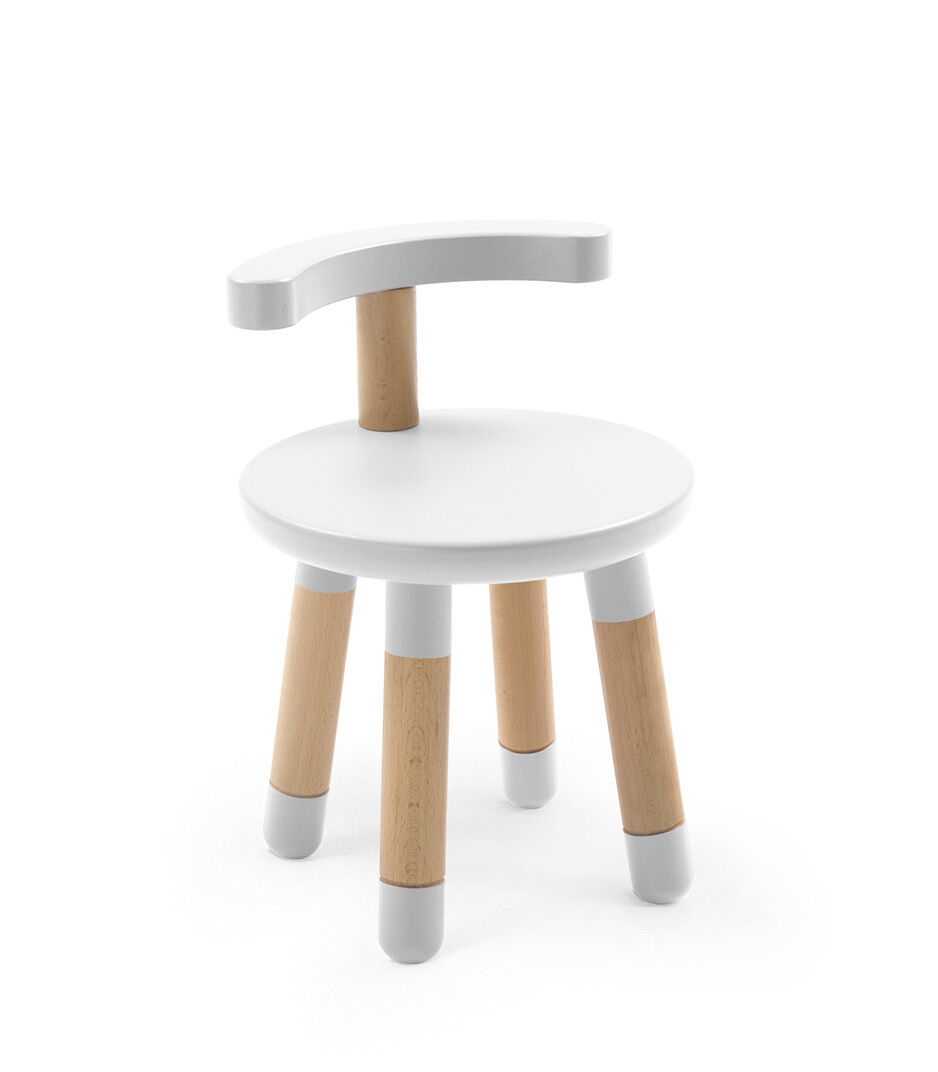 Stokke™ MuTable™ Chair White with leg extension.