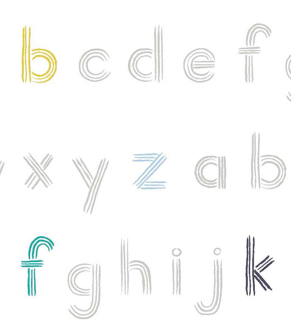 Stokke® Sleepi™ Mini Fitted Sheet by Pehr V2, Rainbow Alphabet Lines, mainview