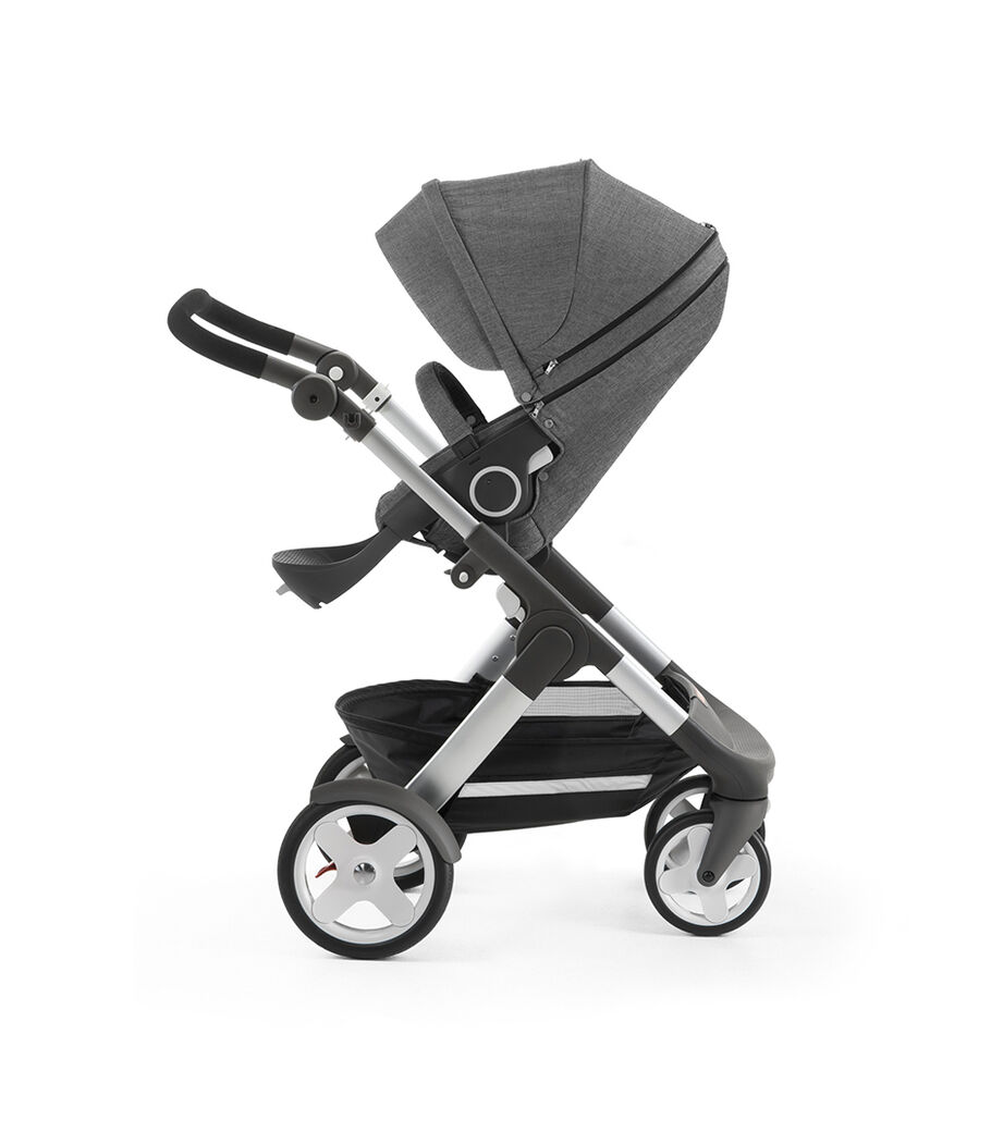 Stokke&reg; Trailz&trade; with Stokke&reg; Stroller Seat, Black Melange. Classic Wheels.