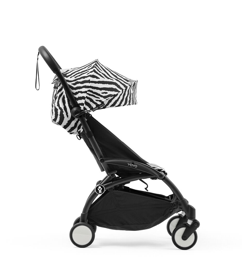 Stokke® YOYO® 6+ Zebra. Black frame. Profile view. galery image 10