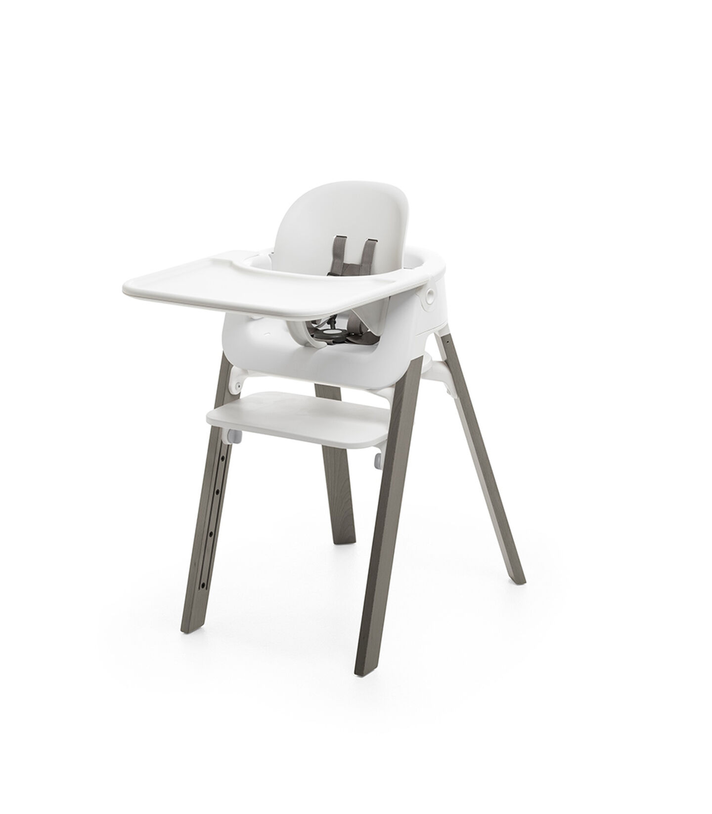 Stokke® Steps™ Chair Hazy Grey Legs with White, White/Hazy Grey, mainview view 5