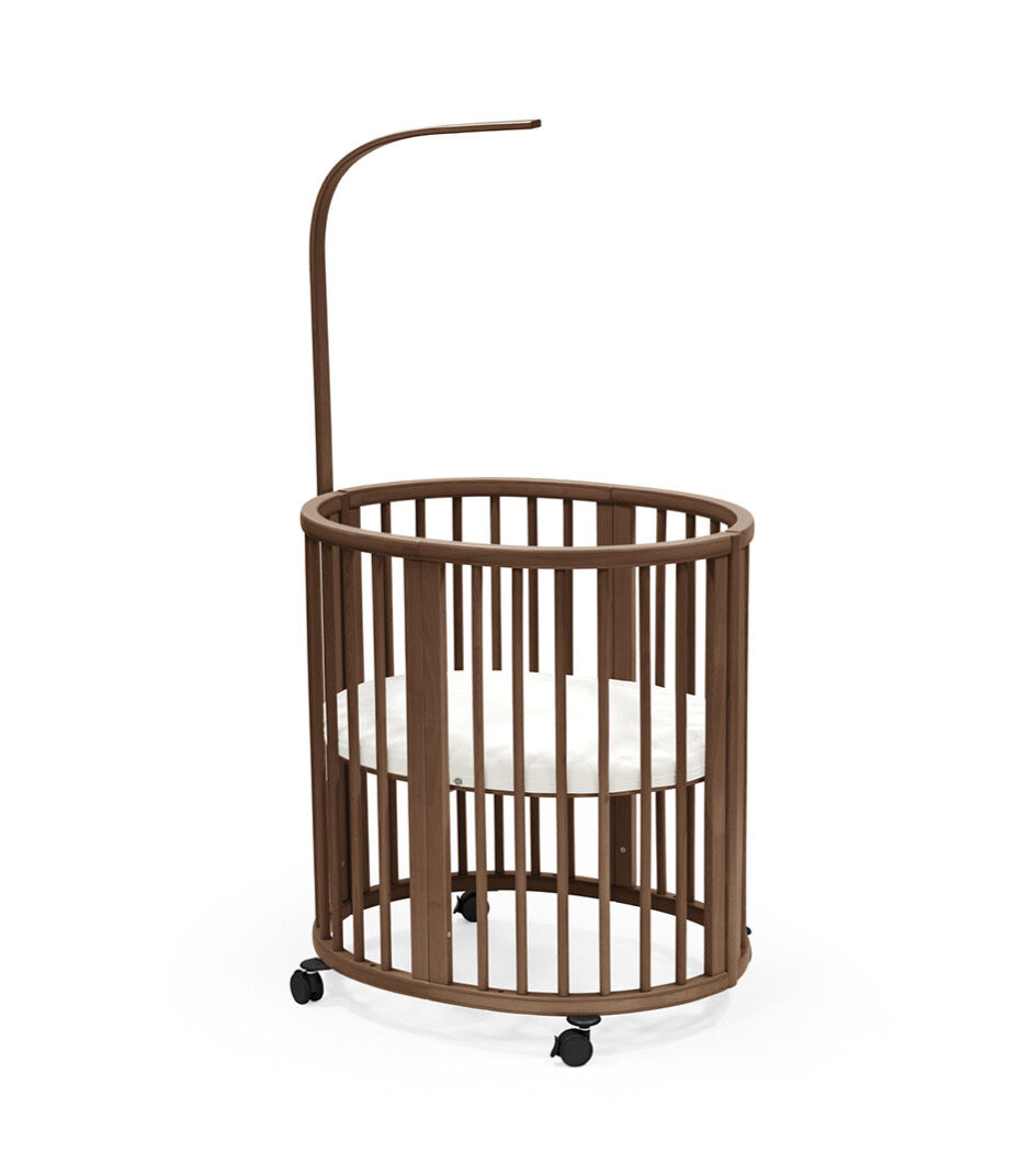 Stokke® Sleepi Mini, Warm Brown. Mattress and Canopy Rod. US variant.