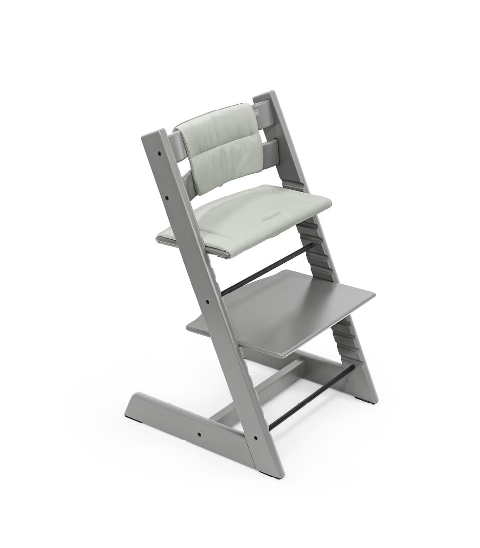 Tripp Trapp® chair Storm Grey, Beech Wood, with Cushion 2025, Glacier Green. galery image 7