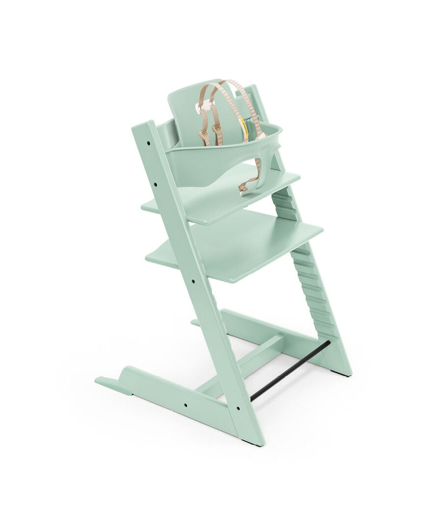 Tripp Trapp® chair Soft Mint, Beech Wood, with Baby Set and Harness, US. view 19