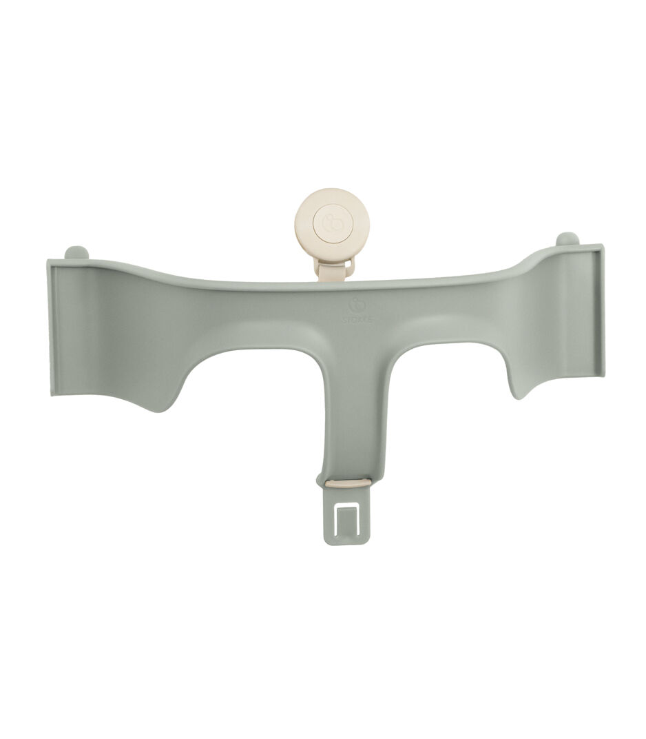 Tripp Trapp® Baby Set2 front rail, Glacier Green. US variant with Stokke Harness, Beige.