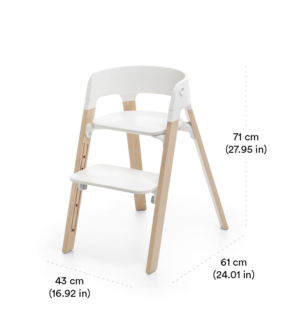 Stokke® Steps™ Chair Hazy Grey Legs with White view 1