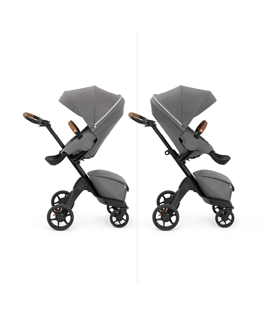 Stokke® Xplory X with seat, Modern Grey. Parent and forward facing. galery image 5