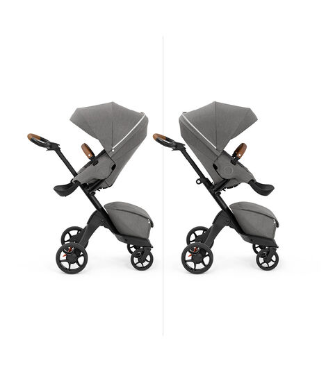 Stokke® Xplory X with seat, Modern Grey. Parent and forward facing. view 7
