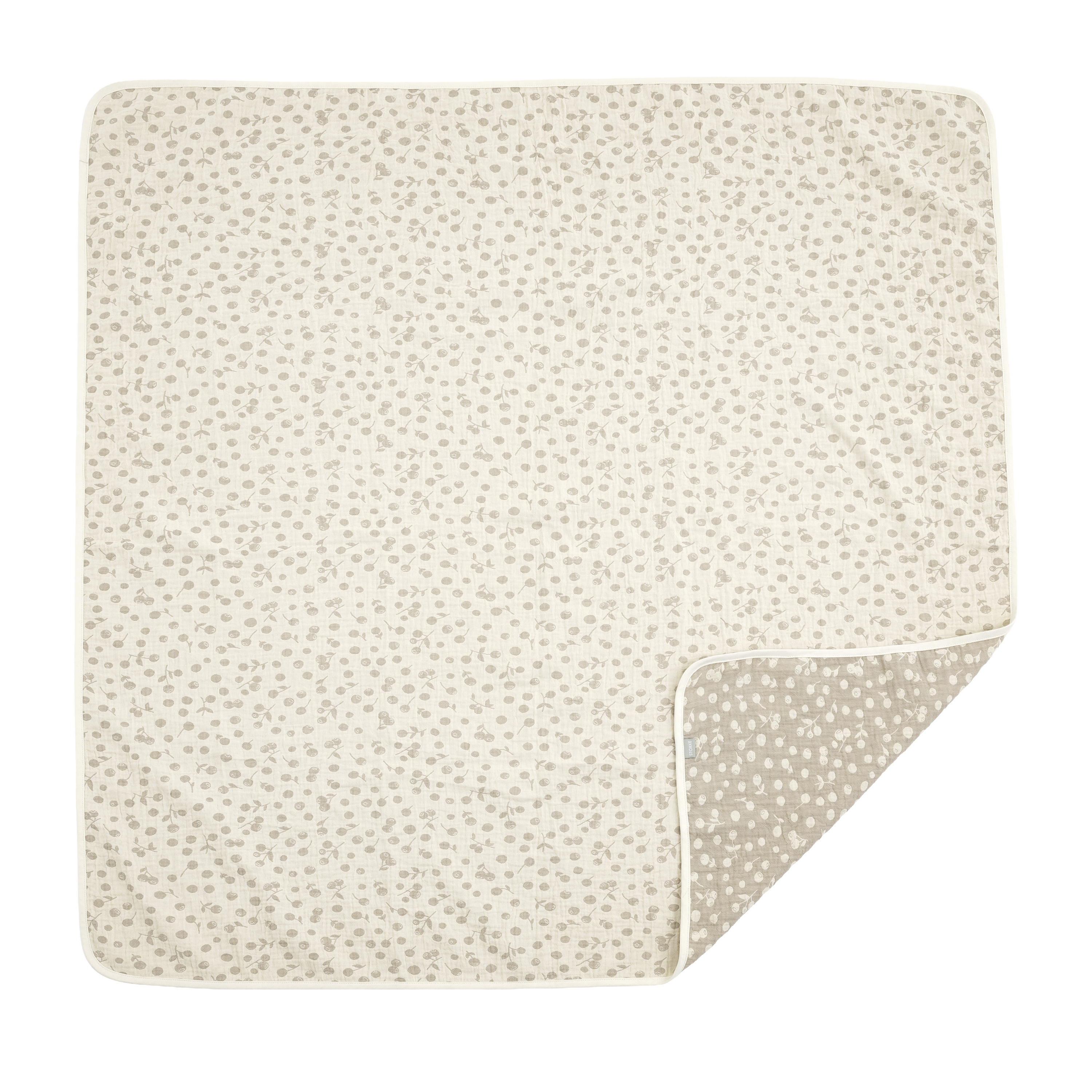 Stokke® Muslin Blanket. Birch Beige Berries. Flip reverse. galery image 2