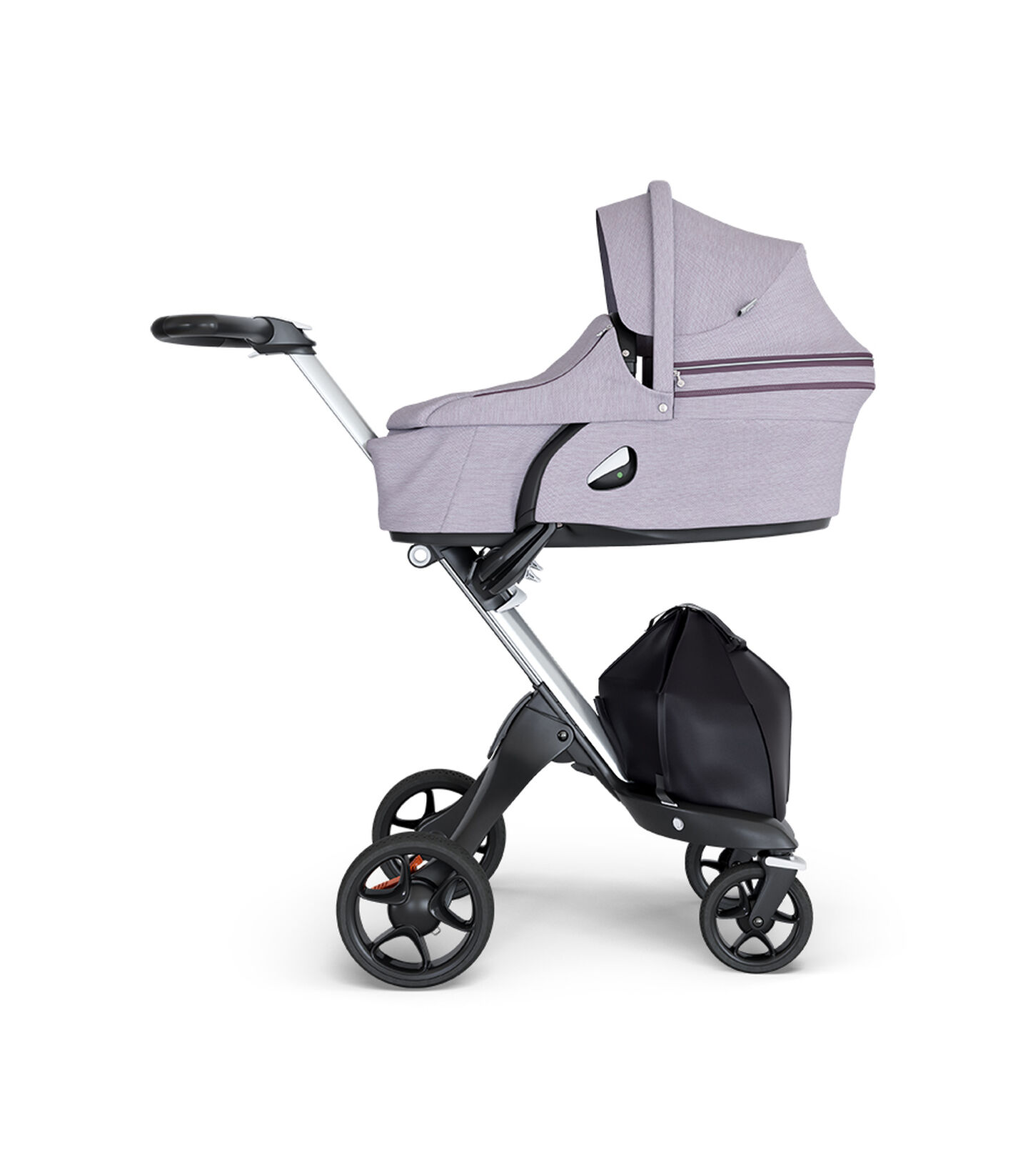 Stokke® Xplory® 6 Silver Chassis - Black Handle Brushed Lilac, 브러시드 라일락, mainview view 2