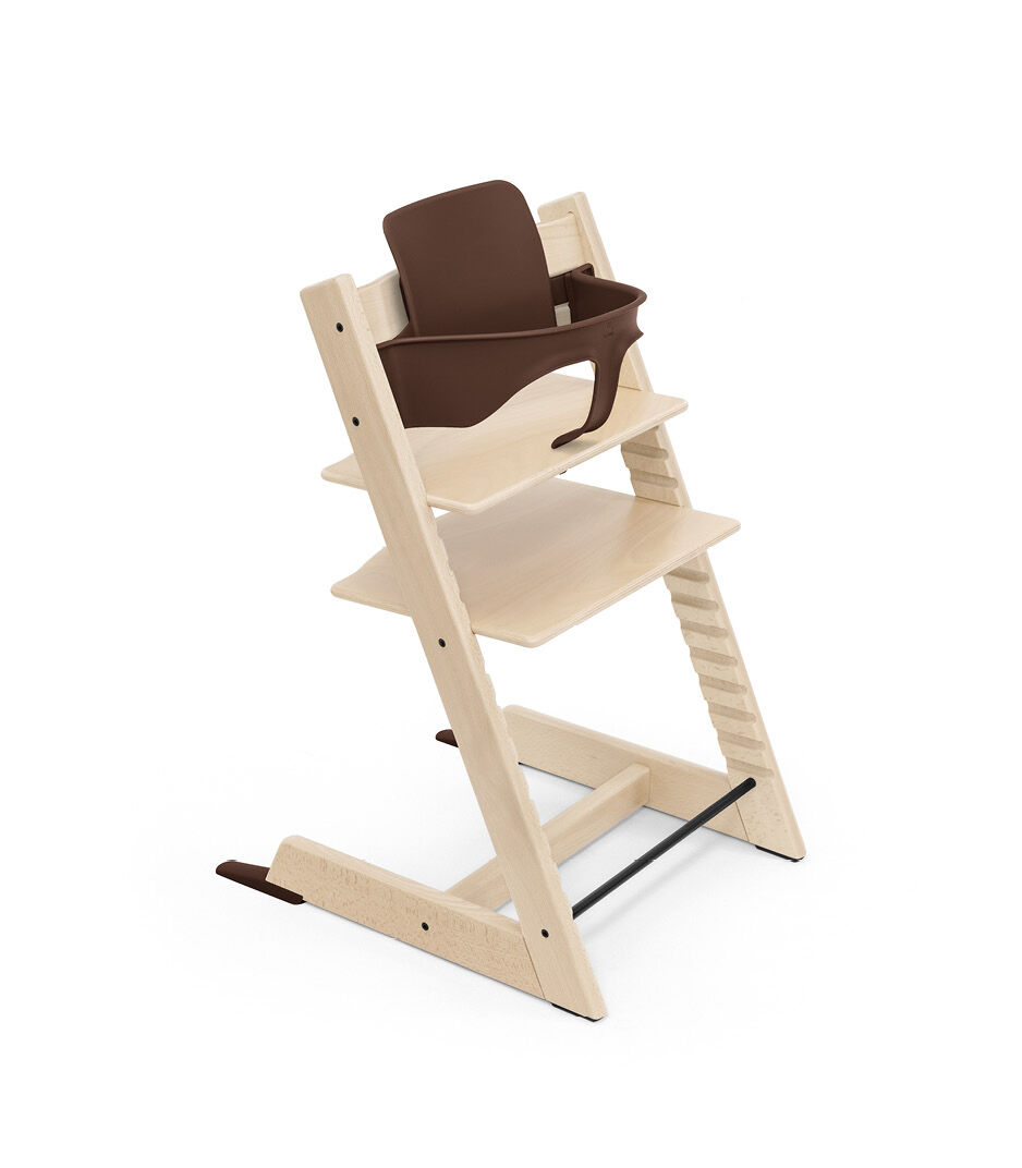Tripp Trapp® chair Natural, with Oak Warm Brown Baby Set. Close-up. galery image 7