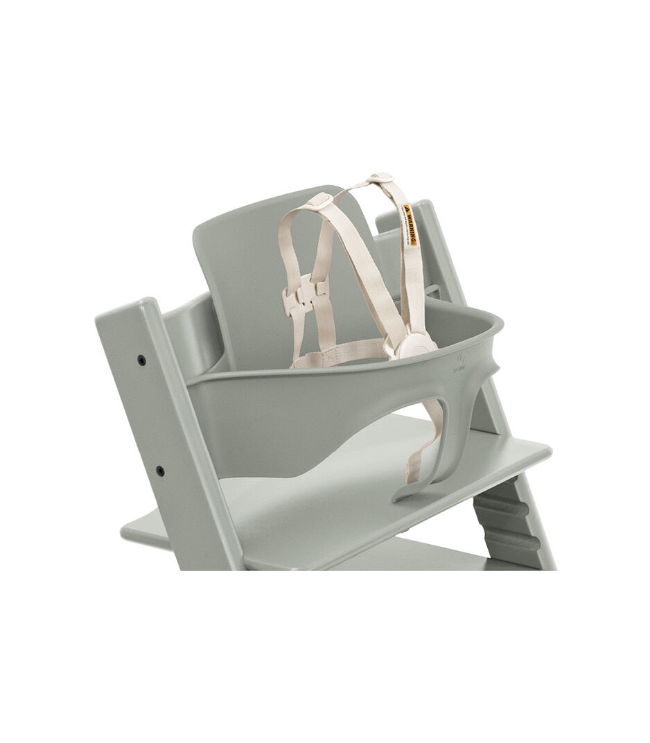 Tripp Trapp® High Chair Glacier Green Baby Set. US variant. Close-up.