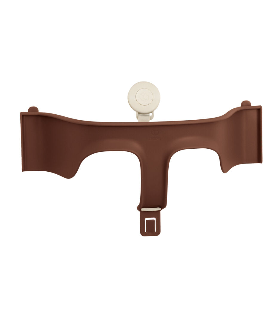 Tripp Trapp® Baby Set2 front rail, Warm Brown. US variant with Stokke Harness, Beige.