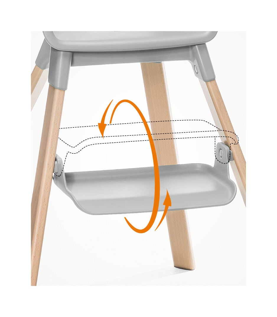 Stokke® Clikk™ High Chair. Natural Beech wood and Light Grey plastic parts. galery image 3