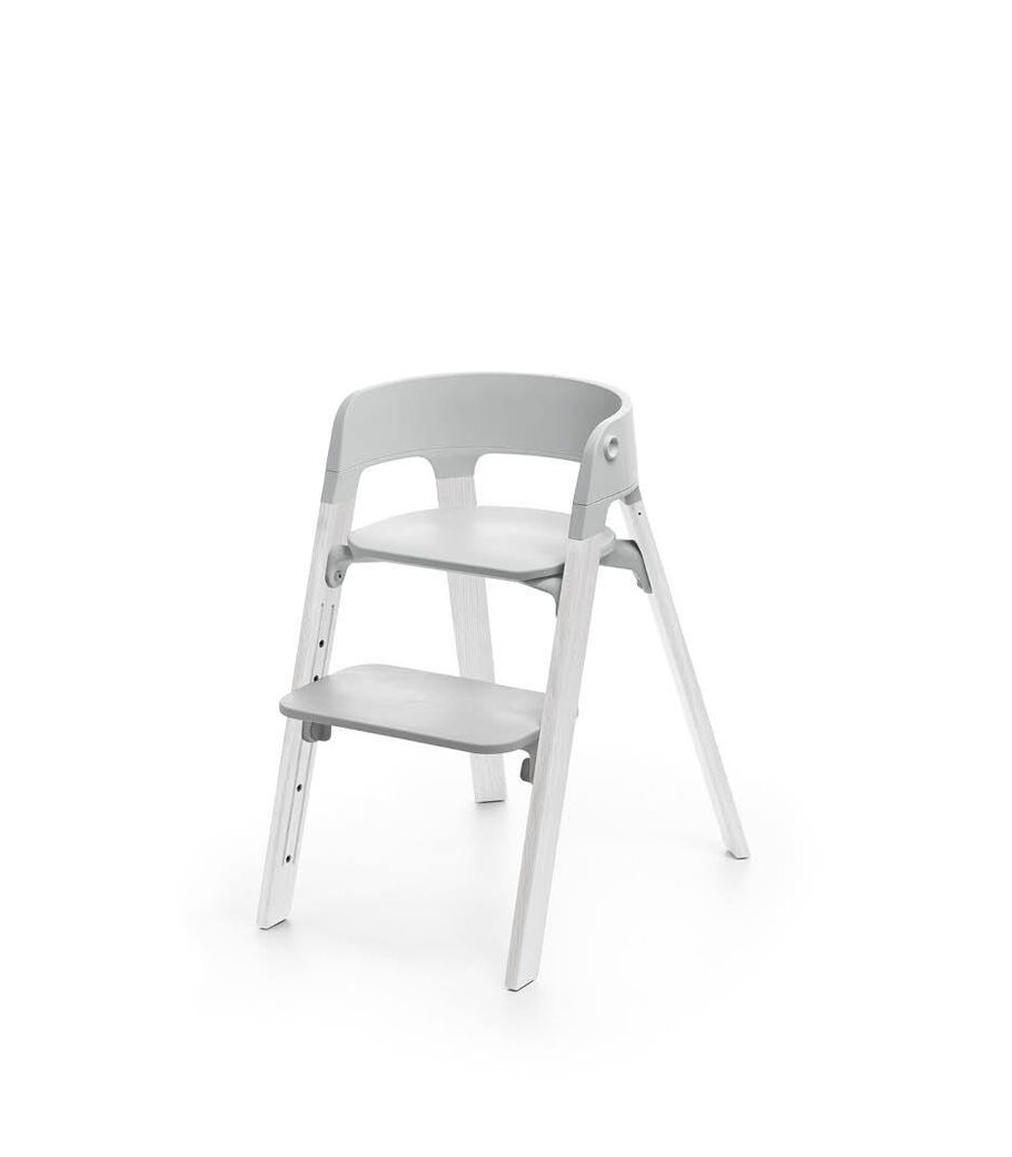 Stokke&reg; Steps&trade; Oak White with Light Grey seat.