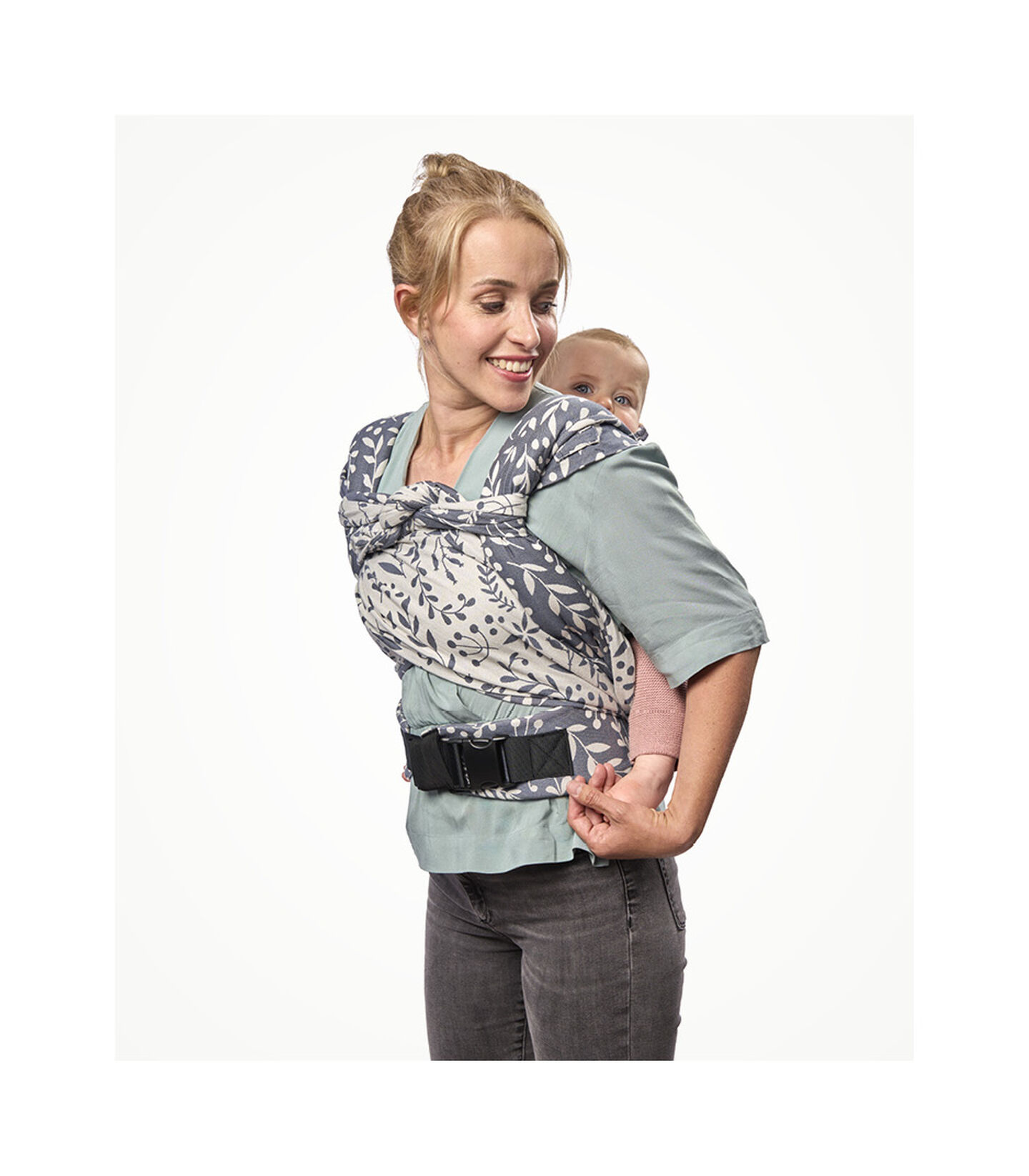 Stokke® Limas™ Plus, Floral Slate. Back carrying. view 8