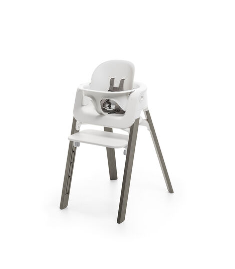Stokke® Steps™ Chair Hazy Grey Legs with White, White/Hazy Grey, mainview view 3