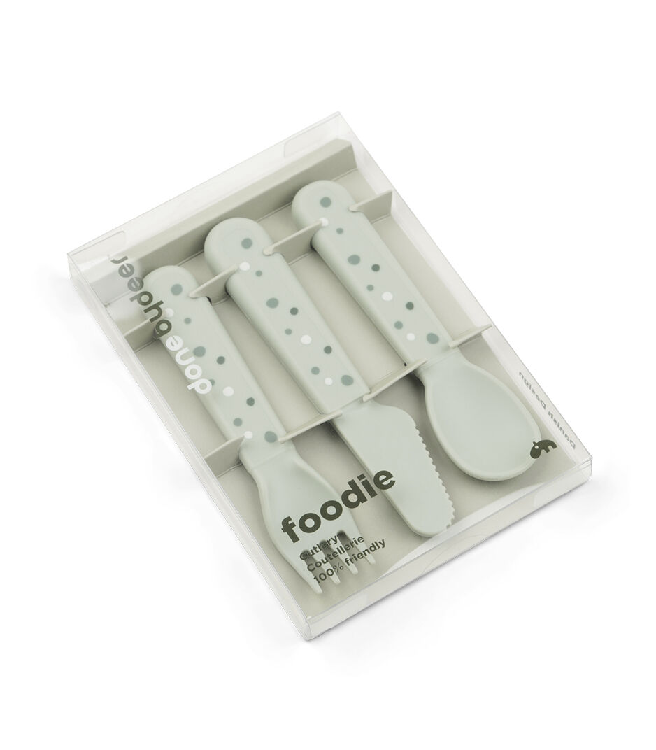 Foodie cutlery set - Happy dots - Green. Display box. galery image 5