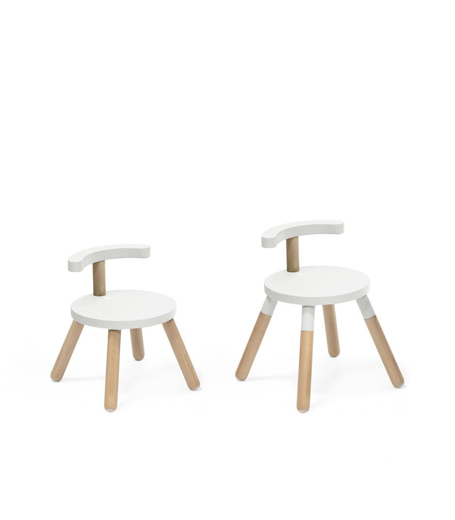 Stokke® MuTable™ Chair White with/whitout Leg Extension. galery image 6