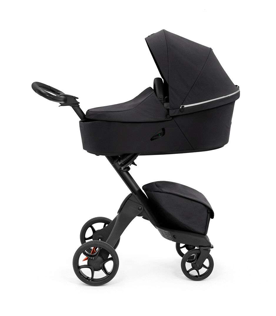 Stokke® Xplory® X Rich Black Stroller with Carry Cot.