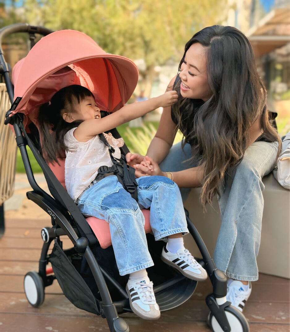 Stokke® YOYO³ stroller from 6 months - Ginger on Black, Ginger with Black Frame, mainview