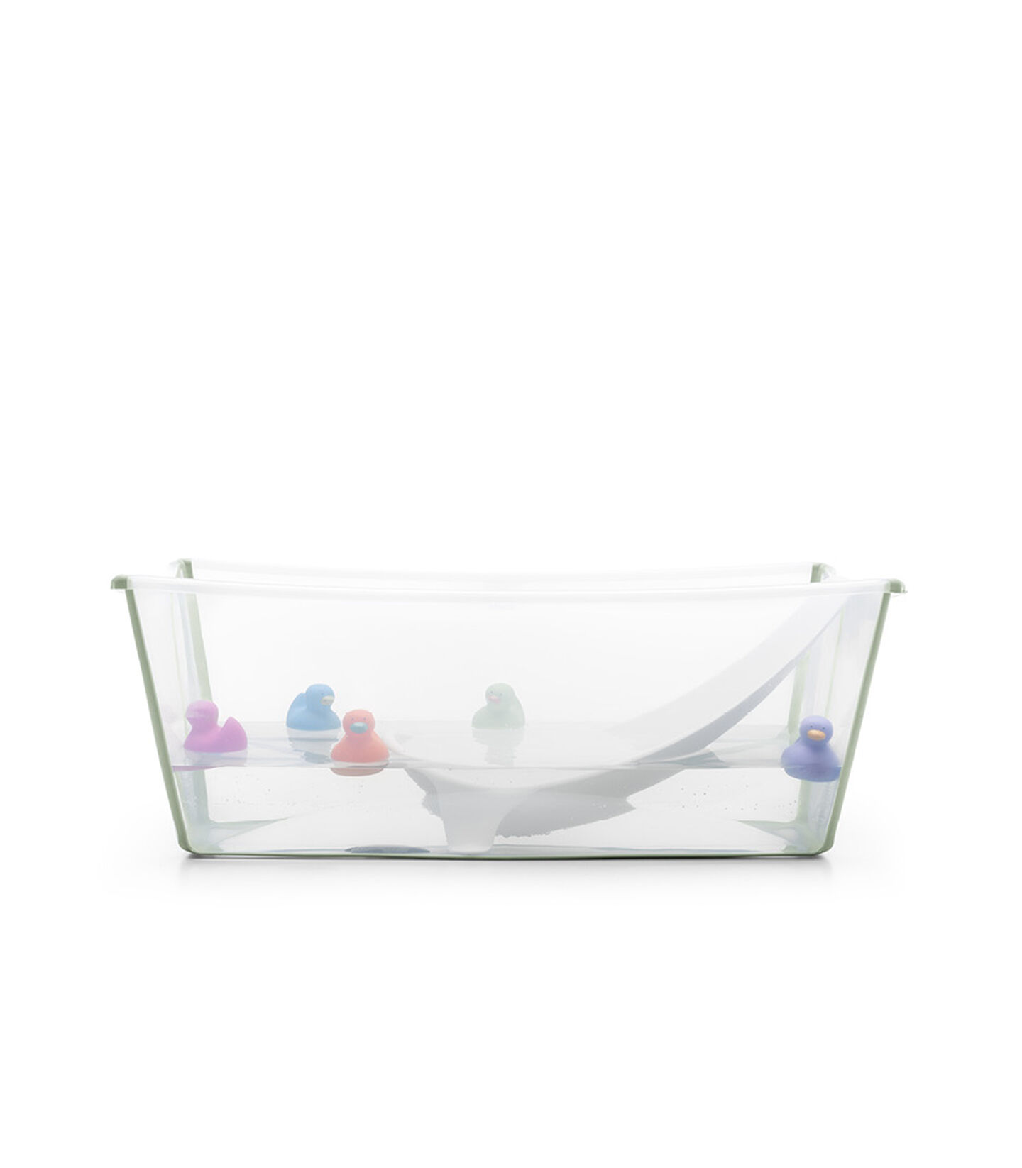 Bath tub, Transparent Green. Accessorised with baby toys. view 8
