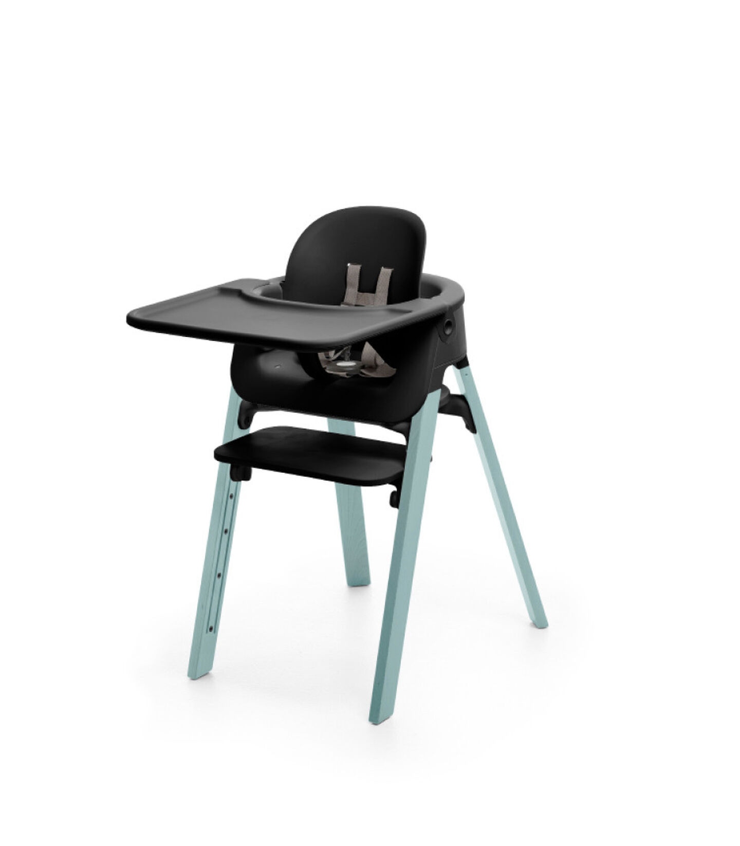 Stokke&reg; Steps&trade; Aqua Blue with Baby Set Tray, Black. Accessories.