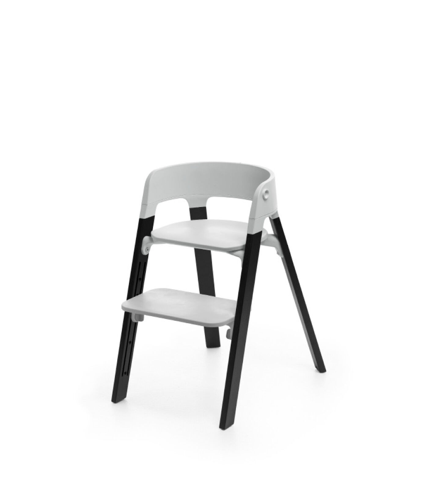 Stokke&reg; Steps&trade; Oak Black with Light Grey seat.