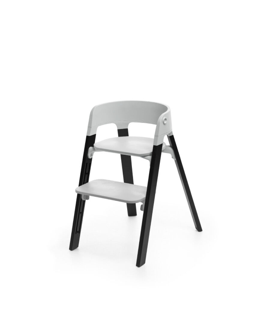 Stokke&reg; Steps&trade; Oak Black with Light Grey seat.