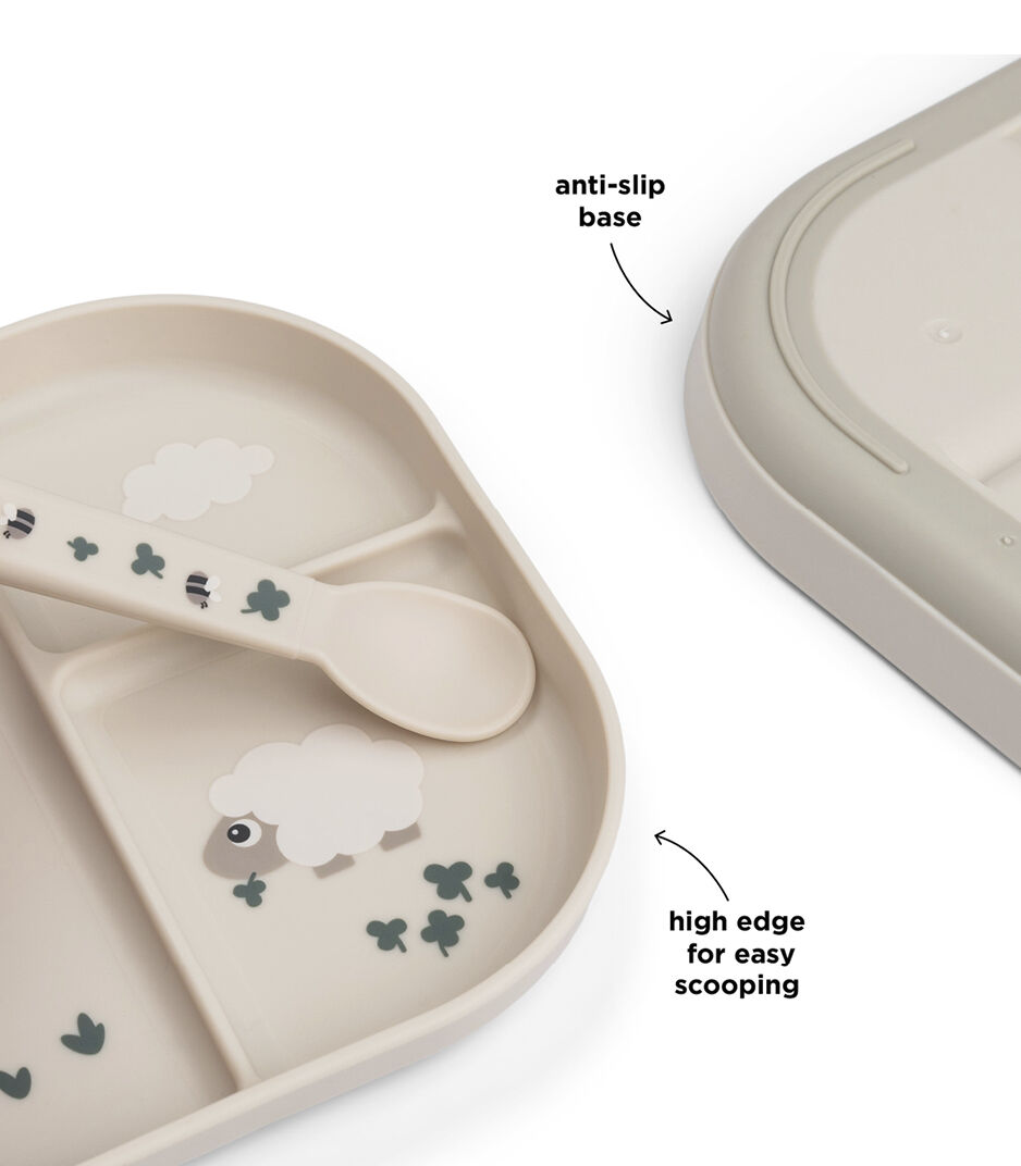 Foodie compartment plate - Tiny farm - Sand. Detail view. galery image 6