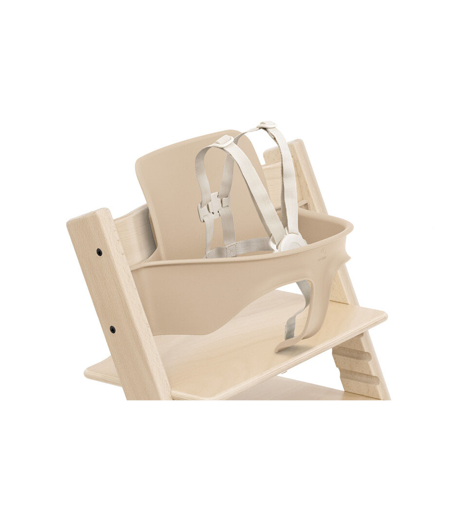 Tripp Trapp® chair Natural with Baby Set2  and Stokke® Harness2. Detail.