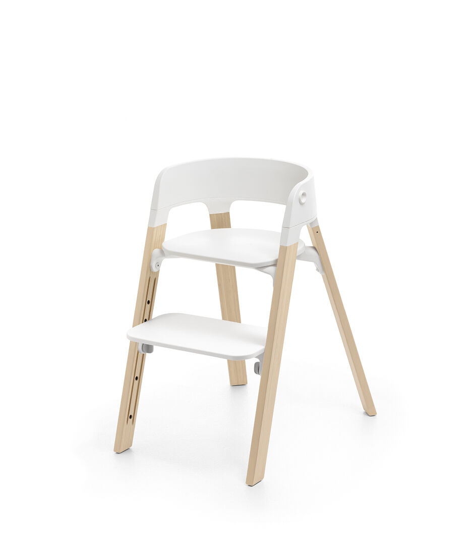 Stokke® Steps™ Chair. Natural/White. Footrest position 5. galery image 17