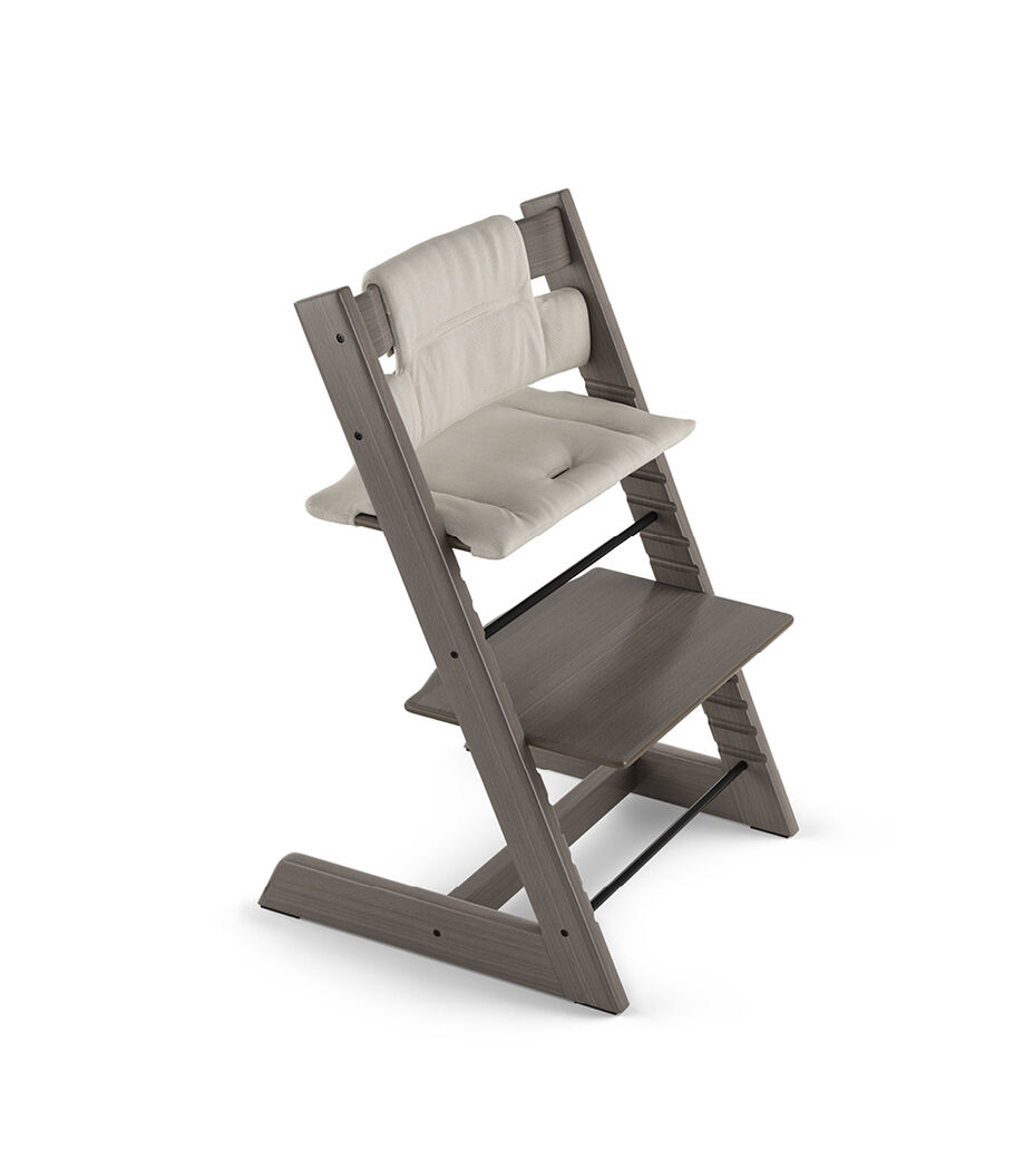 Tripp Trapp&reg; Hazy Grey with Classic Cushion Timeless Grey.