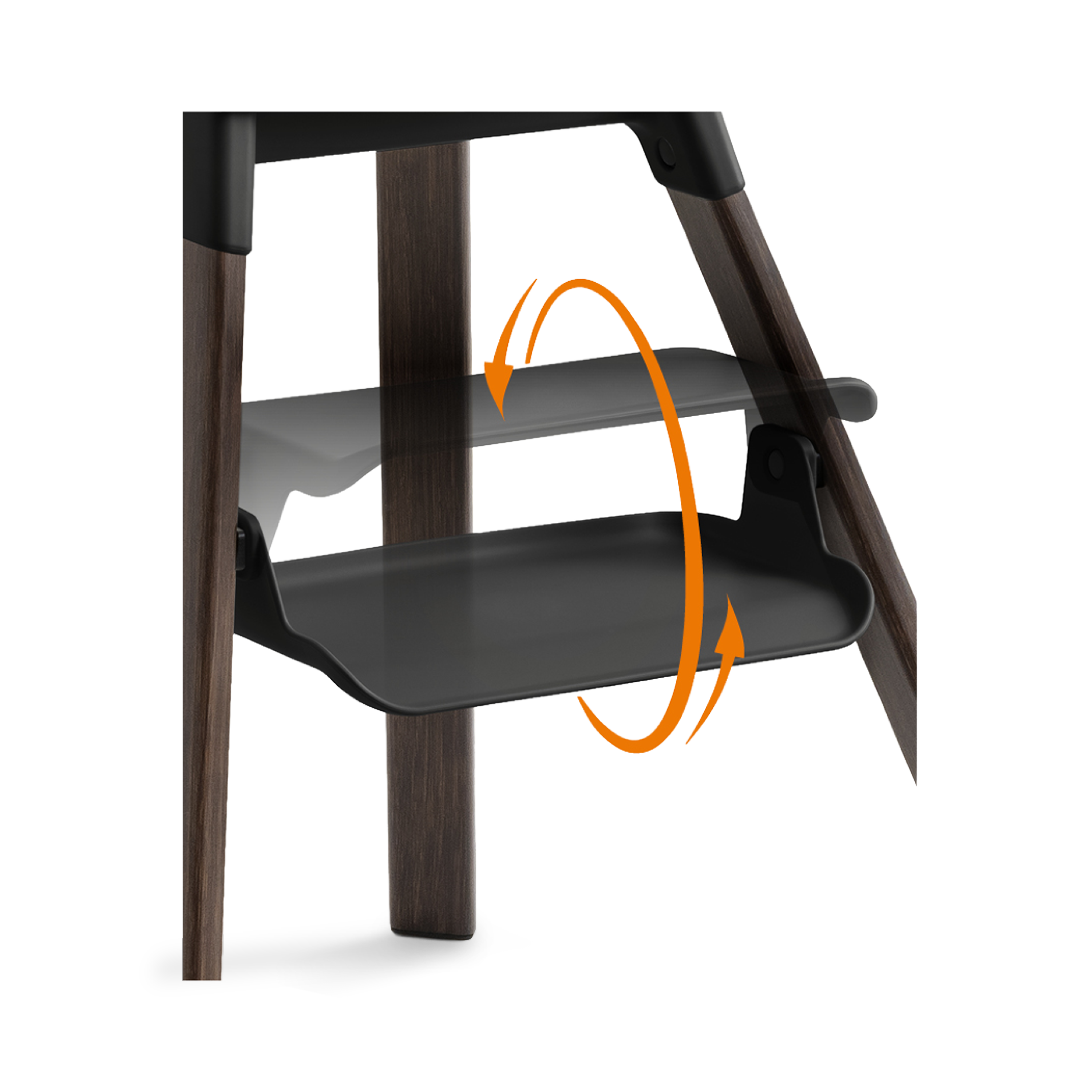 Clikk™ Highchair, Black / Warm Brown, mainview galery image 8