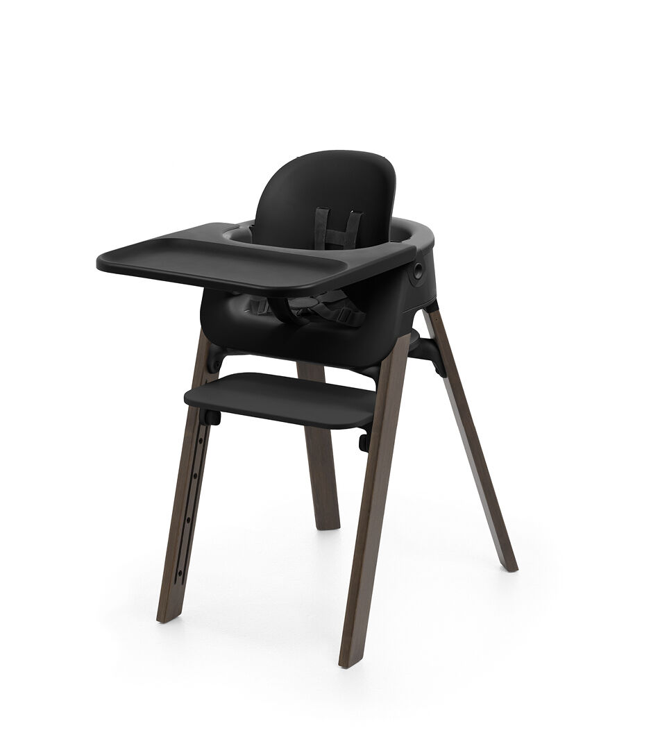 Stokke® Steps™ High Chair. Warm Brown/Black. Tray.