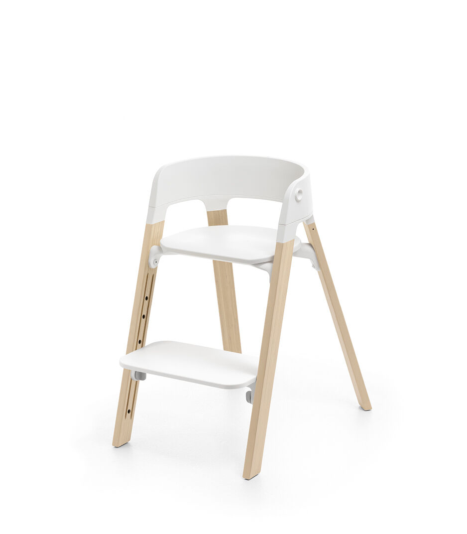 Stokke® Steps™ Chair. Natural/White. Footrest position 4. galery image 30