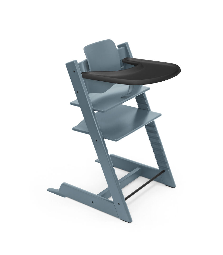 Tripp Trapp® high chair Fjord Blue, with Baby Set. Stokke® Tray Black. galery image 16