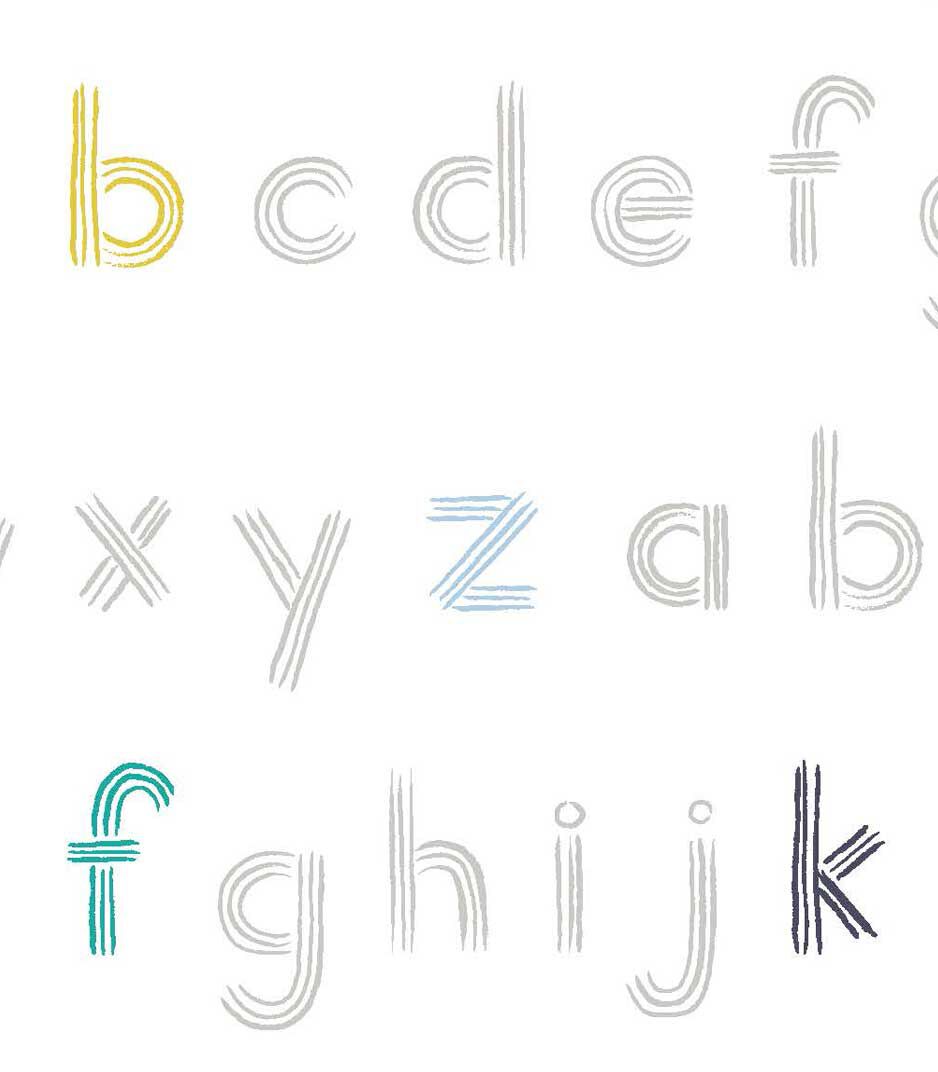 Petit-Pehr Alphabet print for Stokke. Pattern detail.