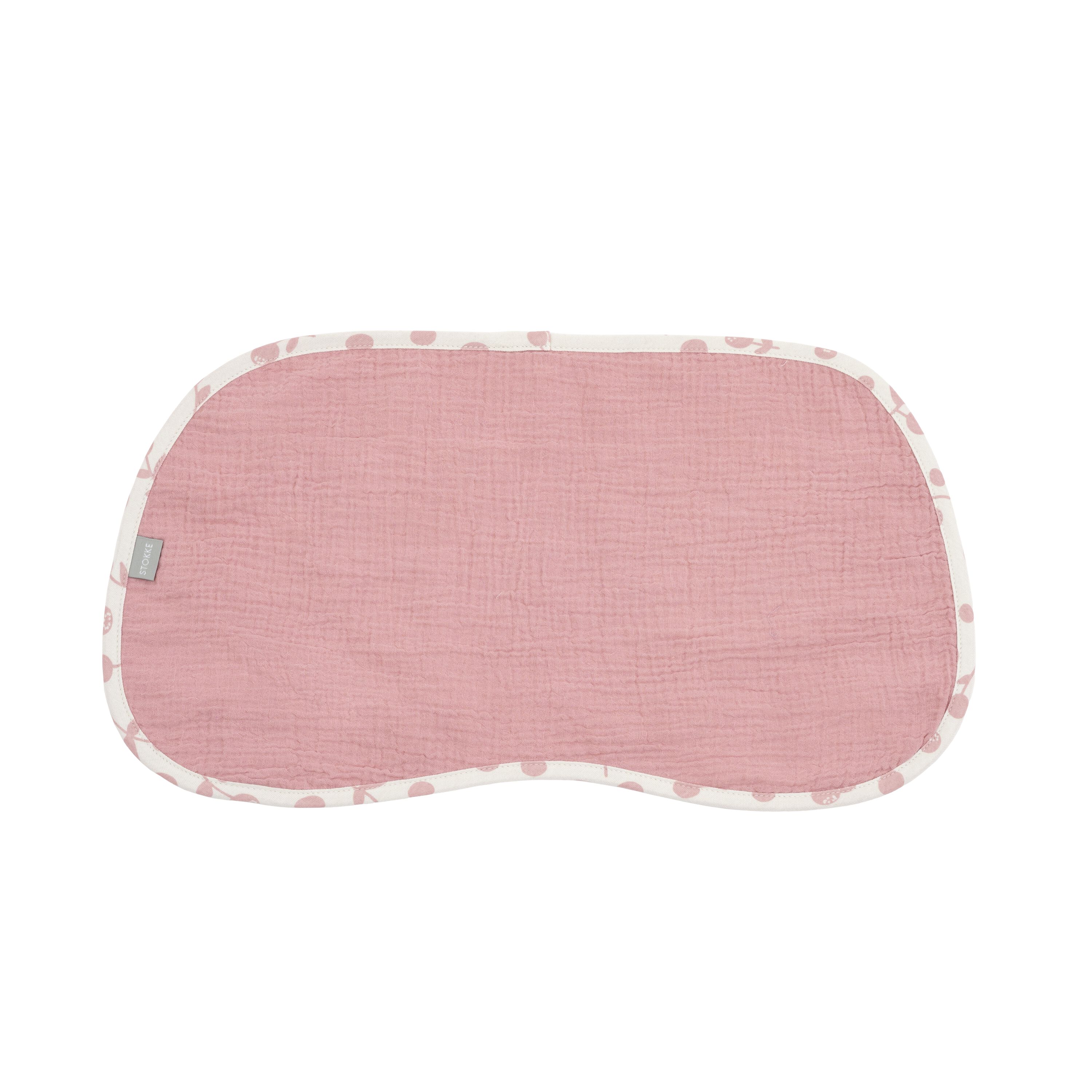 Stokke® Burp Cloth. Wild Rose Berries, reverse.