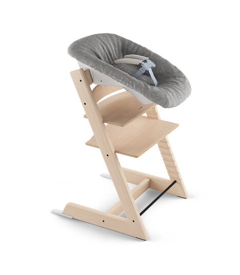 Tripp Trapp® Natural and Tripp Trapp® Newborn Set with Sweet Hearts cover, reversible (grey) view 2