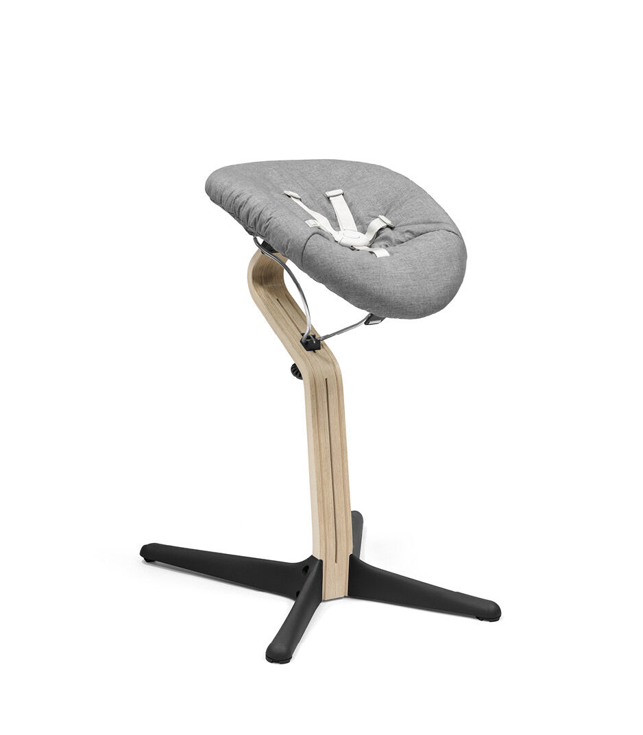 Stokke® Nomi® Chair Natural-Black with Newborn Set Grey. galery image 6