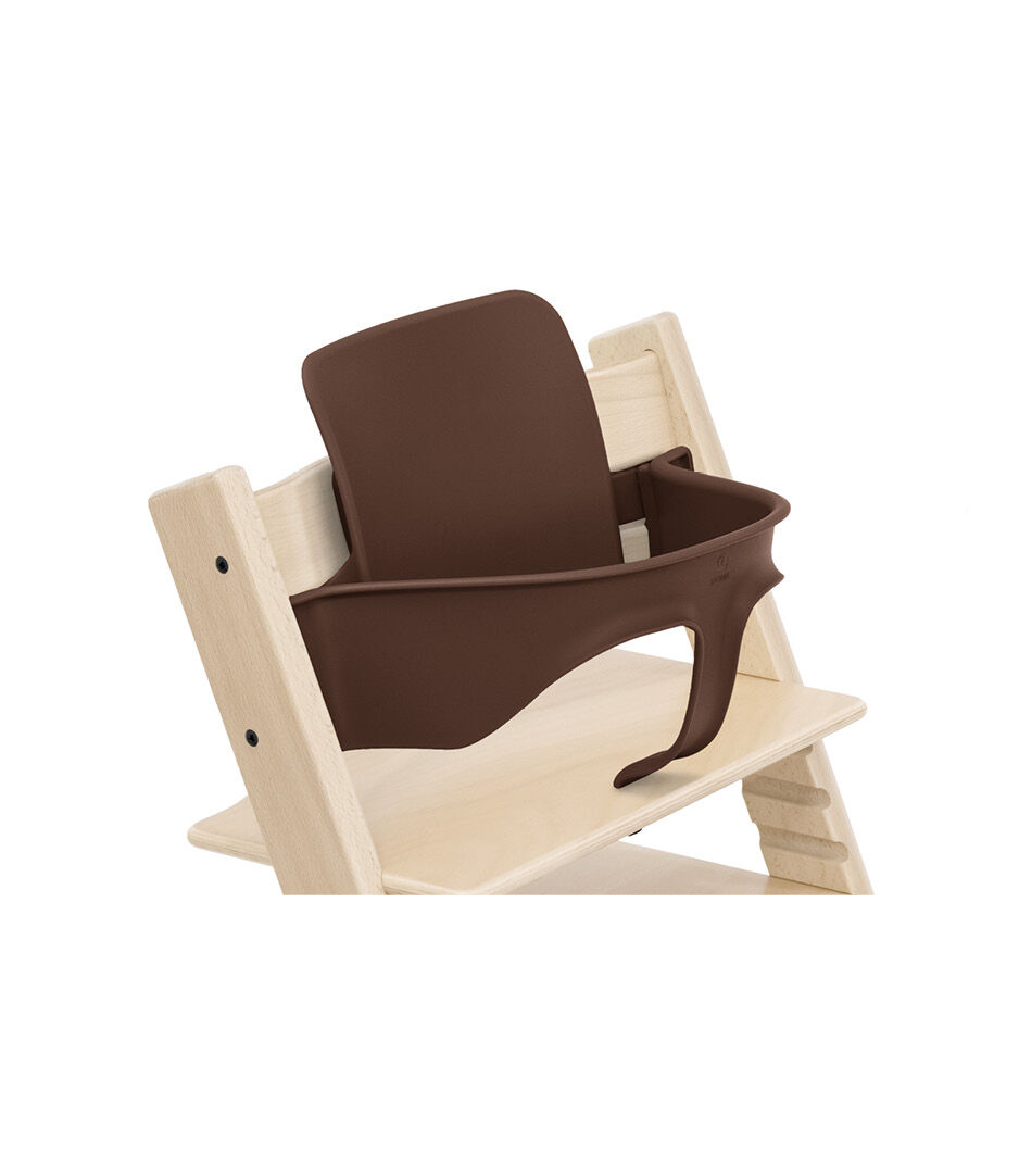 Tripp Trapp® chair Natural, with Oak Warm Brown Baby Set. Close-up. galery image 6