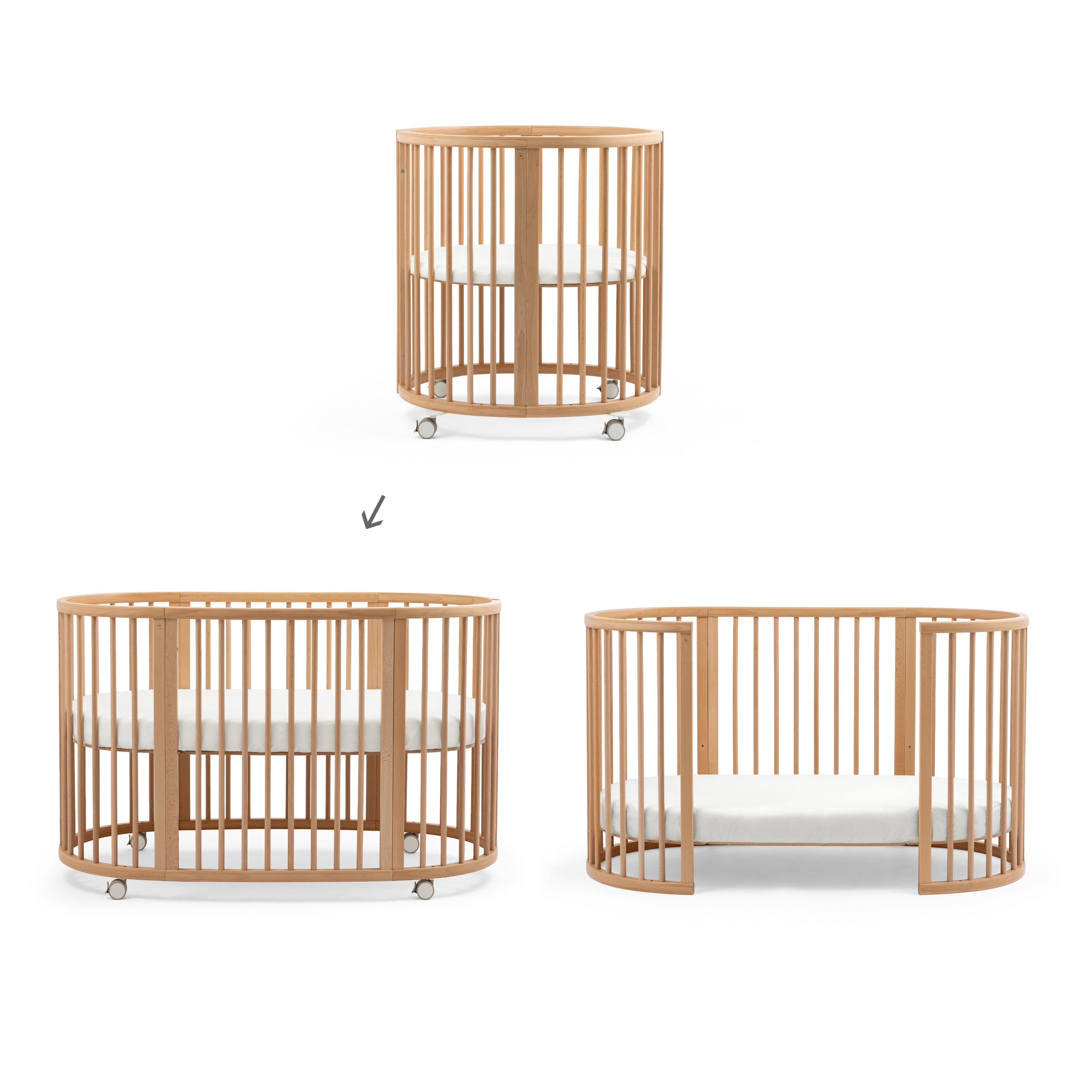 Sleepi™ 3-in-1 Convertible Crib with Mattresses and Extension Kit